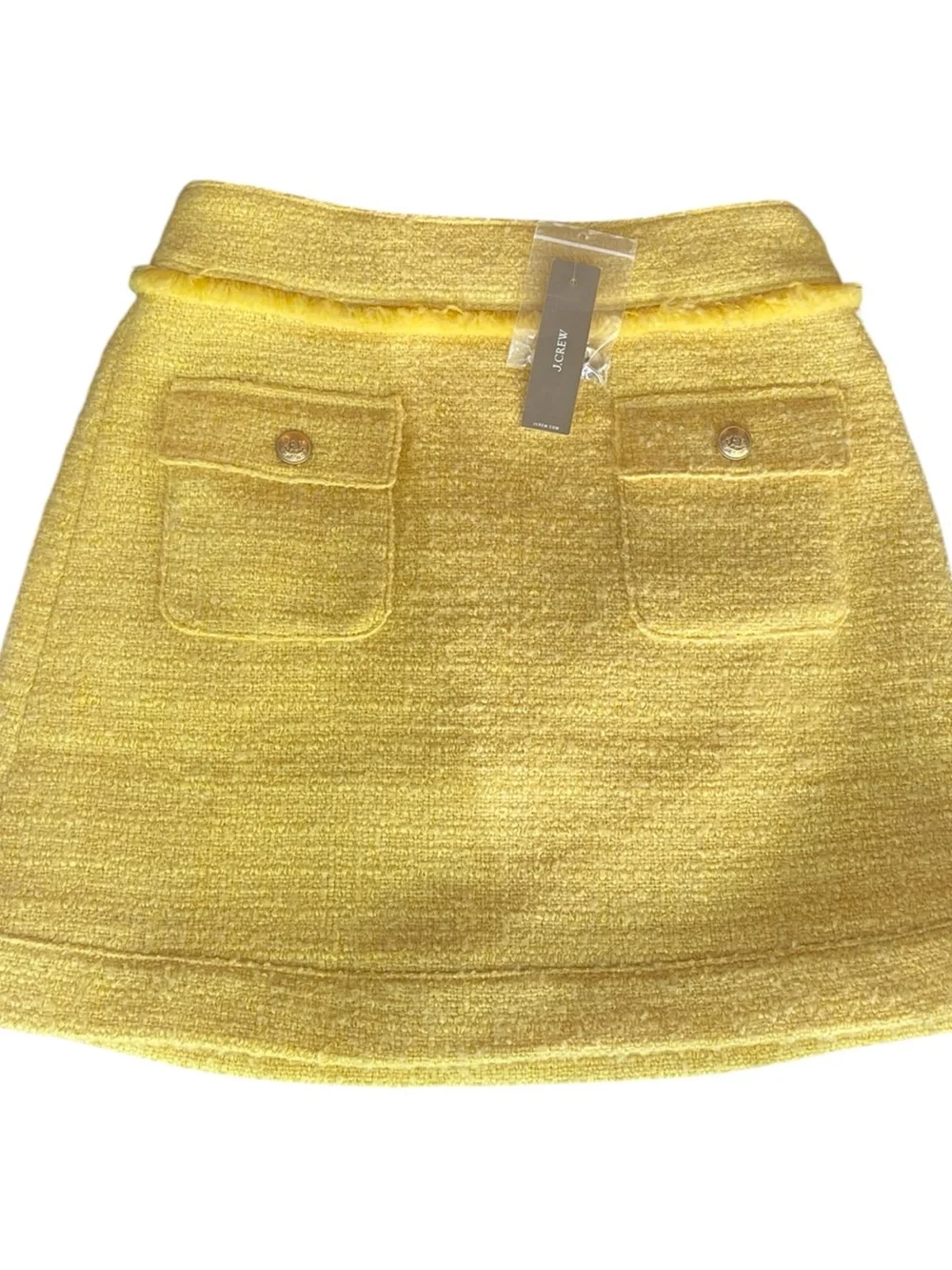 J. Crew Yellow Tweed Pocket Mini Skirt - Picture 2 of 4